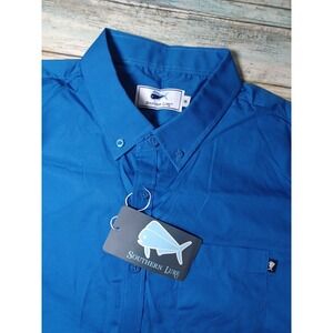 Southern Lure Men's Navy Short Sleeve Woven Fishing Shirt Size Medium NWT